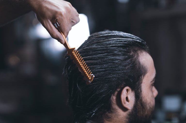 Beard trim with hot towel massage